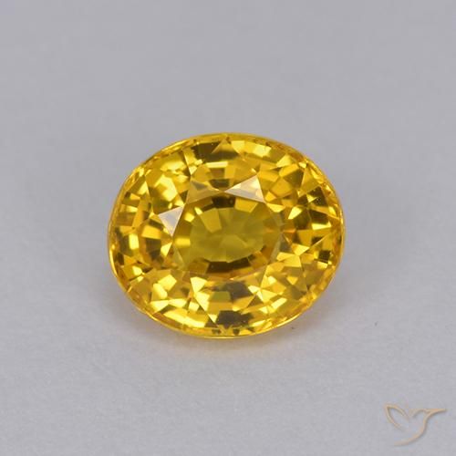 1.01ct Natural Naranja dorado intenso Zafiro, Ovalada, VVS