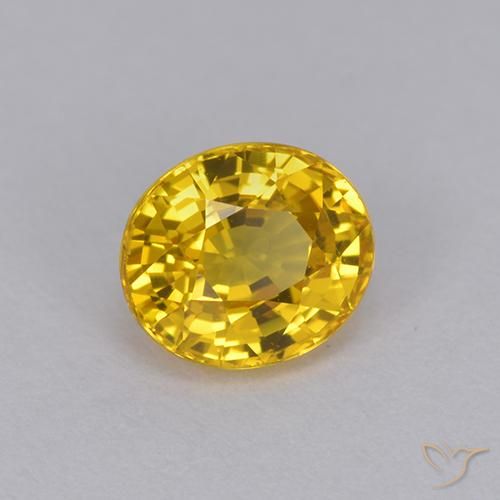 Zafiro Naranja dorado intenso natural de 1.01 ct, Ovalada, VVS
