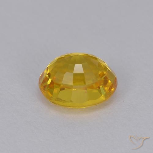 Zafiro Naranja dorado intenso natural de 1.01 ct, Ovalada, VVS