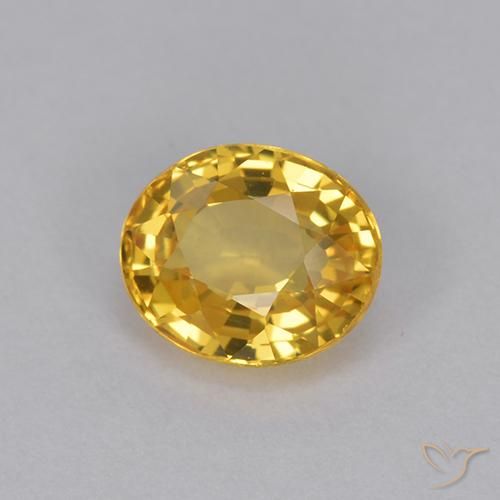 Zafiro Dorado natural de 0.99 ct, Ovalada, VVS