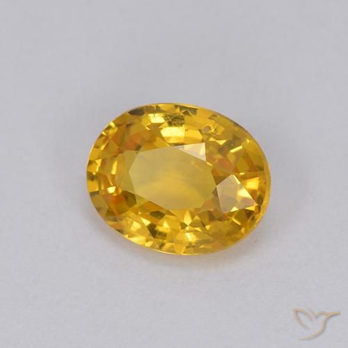 Zafiro Dorado natural de 0.98 ct, Ovalada, VVS