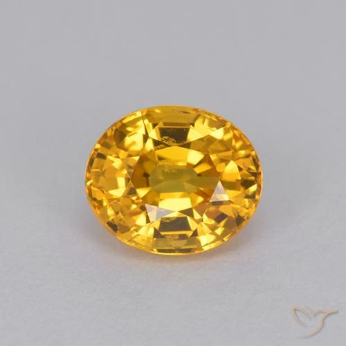 1.22ct Natural Dorado oscuro Zafiro, Ovalada, VVS