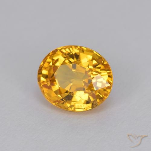 Zafiro Dorado oscuro natural de 1.22 ct, Ovalada, VVS