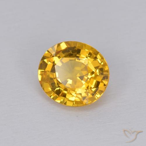 Zafiro Dorado oscuro natural de 1.05 ct, Ovalada, VVS-VS