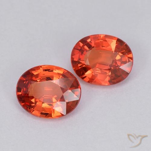 Gemas de Zafiro Rojo intenso natural de 1.48 ct, Ovalada, VVS