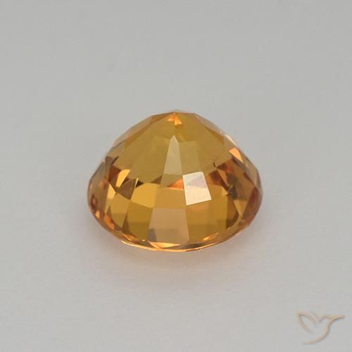 Zafiro Naranja oscuro natural de 1.06 ct, Redondo, VVS