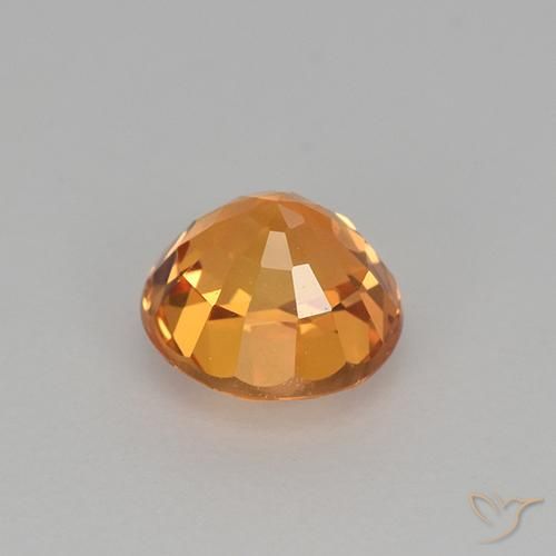 Zafiro Naranja oscuro natural de 1.00 ct, Redondo, VVS