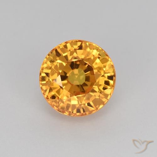 1.16ct Natural Naranja medio Zafiro, Redondo, VVS