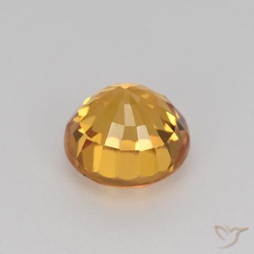 Zafiro Naranja medio natural de 1.16 ct, Redondo, VVS