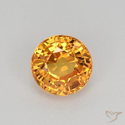 1.03ct Natural Naranja medio Zafiro, Redondo, VVS