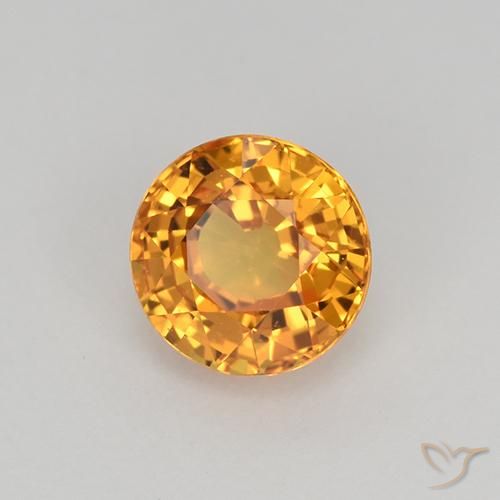 Zafiro Naranja medio natural de 1.03 ct, Redondo, VVS