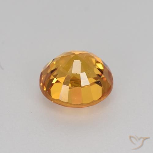 Zafiro Naranja medio natural de 1.03 ct, Redondo, VVS