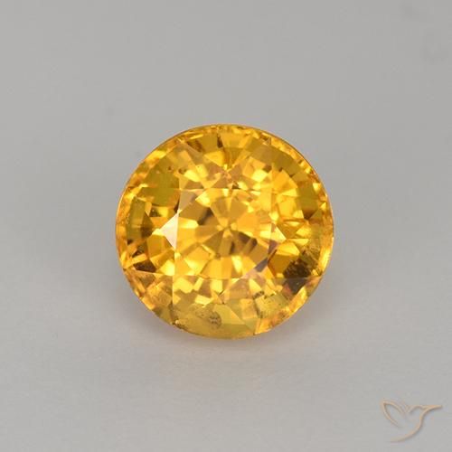 1.11ct Natural Naranja dorado intenso Zafiro, Redondo, VVS-VS