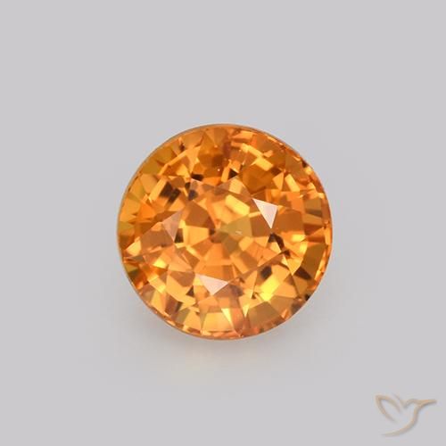 1.13ct Natural Naranja oscuro Zafiro, Redondo, VVS-VS
