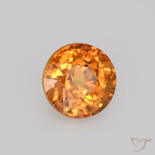 Zafiro Naranja oscuro natural de 1.13 ct, Redondo, VVS-VS