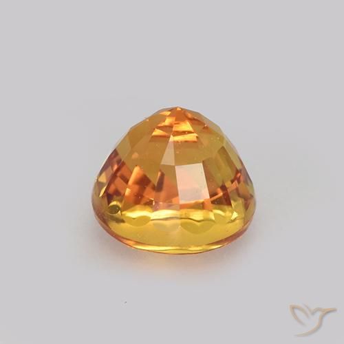 Zafiro Naranja oscuro natural de 1.13 ct, Redondo, VVS-VS