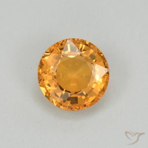 1.01ct Natural Naranja medio Zafiro, Redondo, VVS