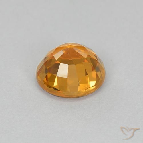 Zafiro Naranja medio natural de 1.01 ct, Redondo, VVS