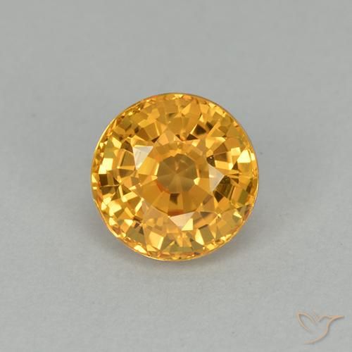 1.05ct Natural Dorado oscuro Zafiro, Redondo, VVS