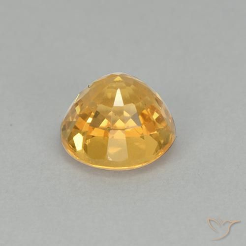 Zafiro Dorado oscuro natural de 1.05 ct, Redondo, VVS