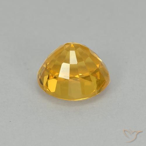 Zafiro Dorado intenso natural de 1.14 ct, Redondo, VVS