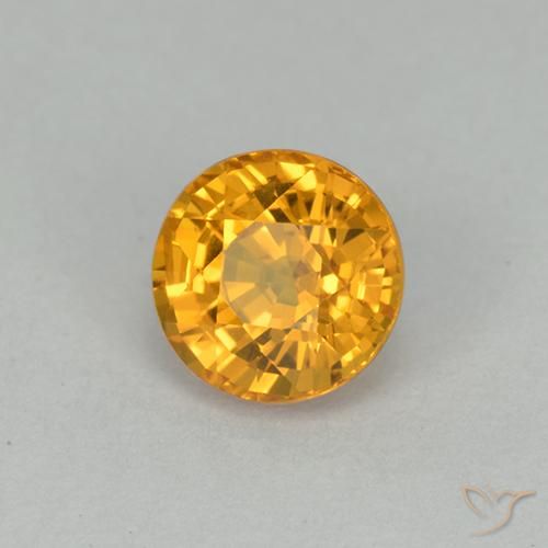 Zafiro Dorado oscuro natural de 1.00 ct, Redondo, VVS