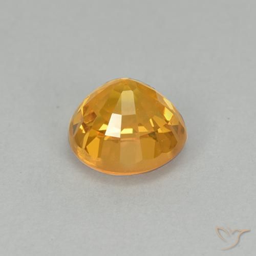 Zafiro Dorado oscuro natural de 1.00 ct, Redondo, VVS