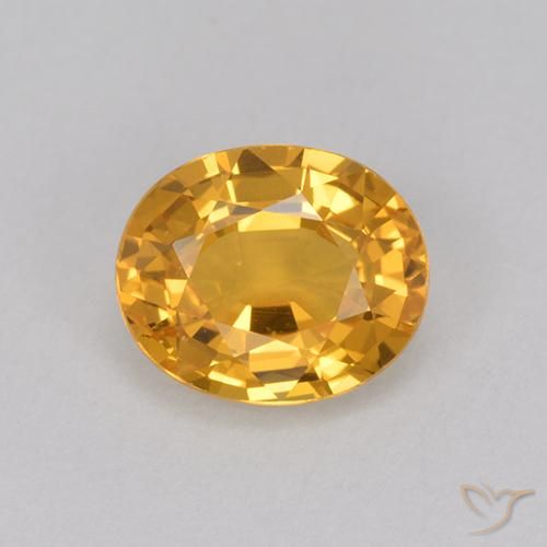 1.11ct Natural Dorado oscuro Zafiro, Ovalada, VVS