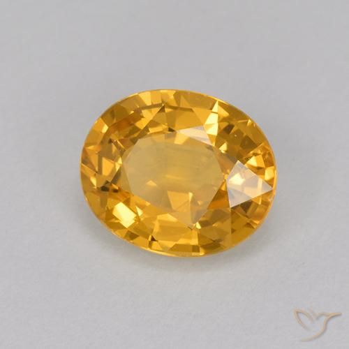 Zafiro Dorado oscuro natural de 1.11 ct, Ovalada, VVS