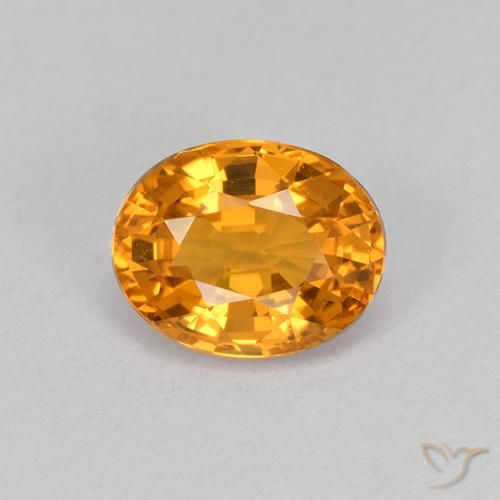 1.03ct Natural Dorado naranja Zafiro, Ovalada, VVS