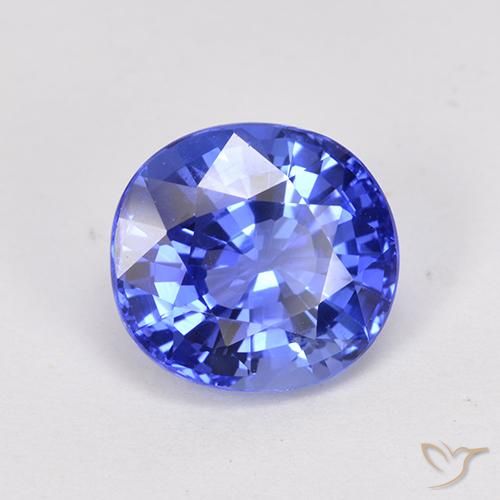 Zafiro Azul aciano claro natural de 3.66 ct, Ovalada, VS