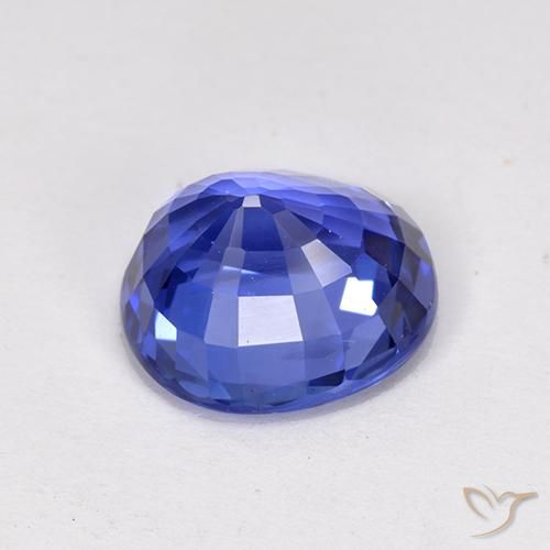 Zafiro Azul aciano claro natural de 3.66 ct, Ovalada, VS