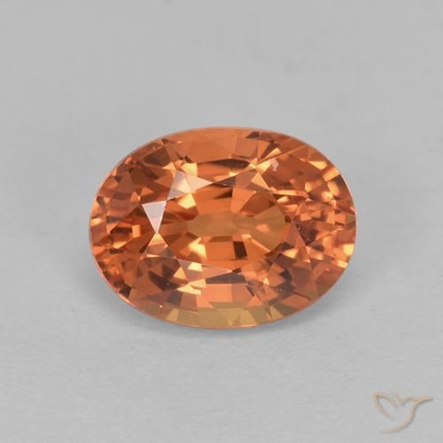1.00ct Natural Naranja melocotón vívido Zafiro, Ovalada, VVS