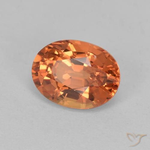 Zafiro Naranja melocotón vívido natural de 1.00 ct, Ovalada, VVS