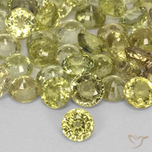 0.47ct Natural Amarillo limón Zafiro, Redondo, VS