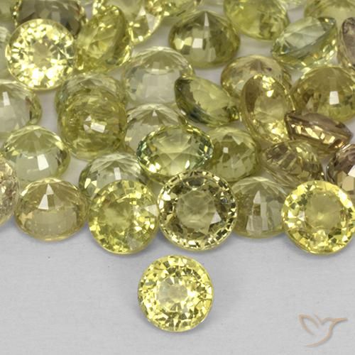 Zafiro Amarillo limón natural de 0.47 ct, Redondo, VS