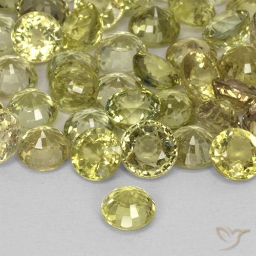 Zafiro Amarillo limón natural de 0.47 ct, Redondo, VS