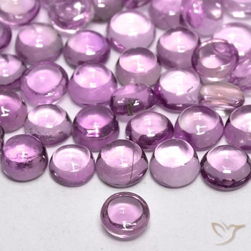 Zafiro Púrpura violeta rosáceo natural de 0.22 ct, Redondo, Transparente