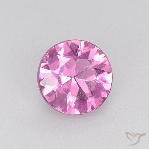 Zafiro Rosado púrpura natural de 0.55 ct, Redondo, VS