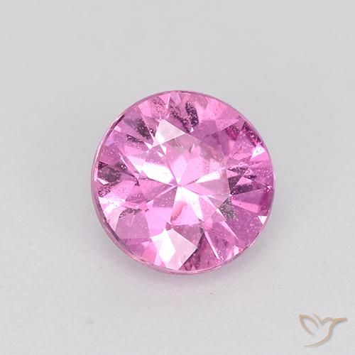 Zafiro Rosado púrpura natural de 0.58 ct, Redondo, VS