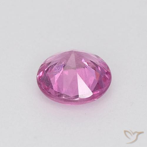 Zafiro Rosado púrpura natural de 0.58 ct, Redondo, VS