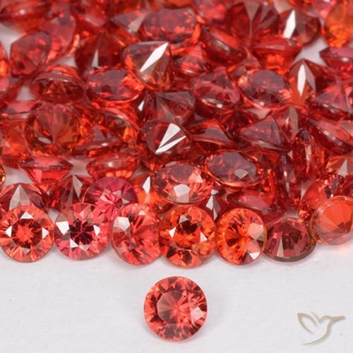 Zafiro Rojo oscuro medio natural de 0.14 ct, Redondo, VS