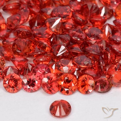 Zafiro Rojo oscuro medio natural de 0.14 ct, Redondo, VS