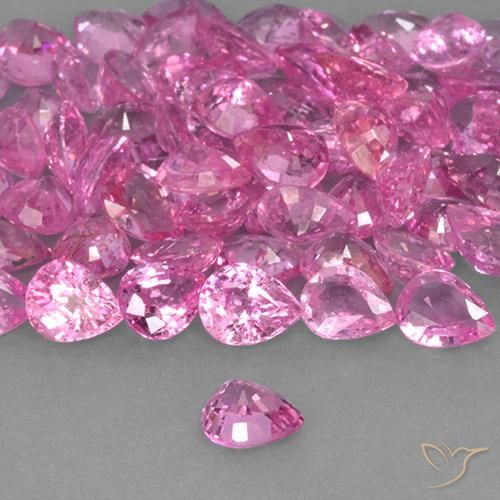 Zafiro Rosado intenso natural de 0.36 ct, En forma de pera, VVS-VS