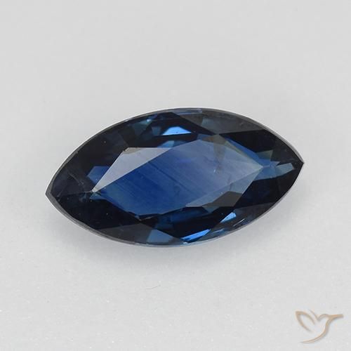 Zafiro Azul marino natural de 0.74 ct, Marquesa, VVS-VS