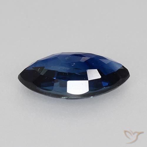 Zafiro Azul oscuro natural de 0.80 ct, Marquesa, VVS-VS
