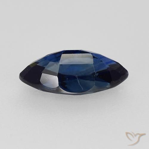 Zafiro Azul crepúsculo natural de 0.80 ct, Marquesa, VVS-VS