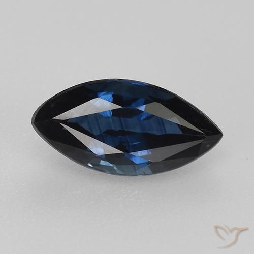 0.82ct Natural Azul oscuro Zafiro, Marquesa, VVS-VS