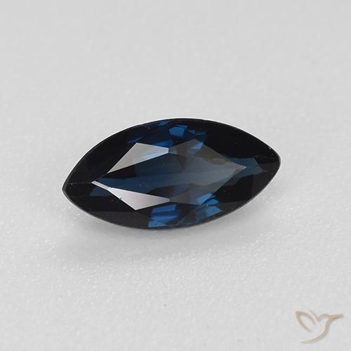 Zafiro Azul oscuro natural de 0.73 ct, Marquesa, VVS-VS