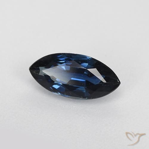 Zafiro Azul oscuro natural de 0.75 ct, Marquesa, VVS-VS